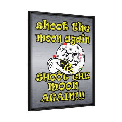 shoot the moon again - framed canvas art (brushed nickel)