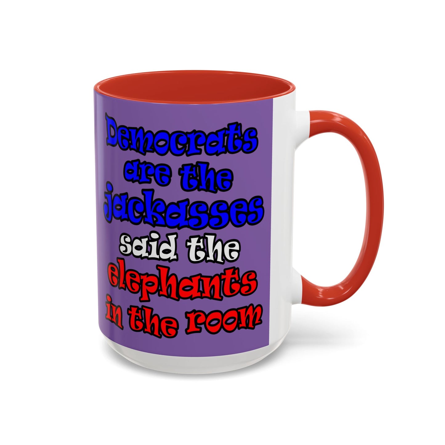 donkeys and elephants - Accent Mug (light purple)
