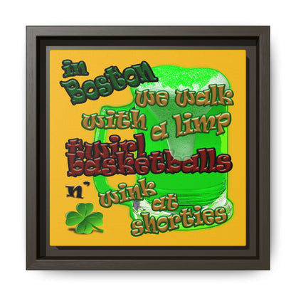 celtics logo - framed canvas art (yellow)
