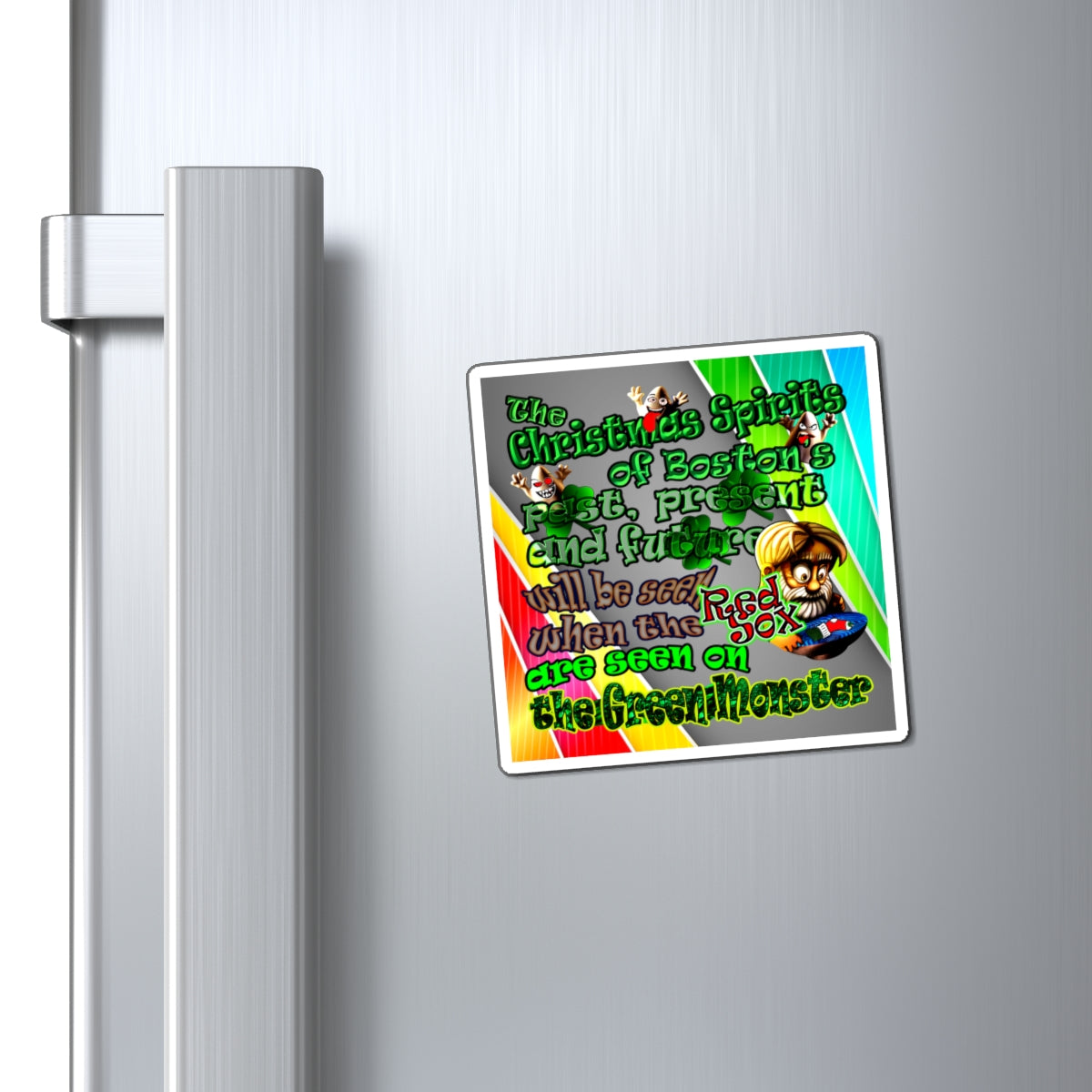 christmas spirits of boston - Magnets - (rainbow split)