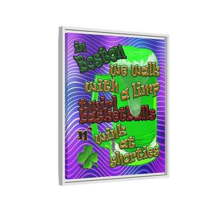 celtics logo - framed canvas art (purple wave)