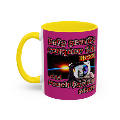 defy conquer reach - Accent Mug (pink)