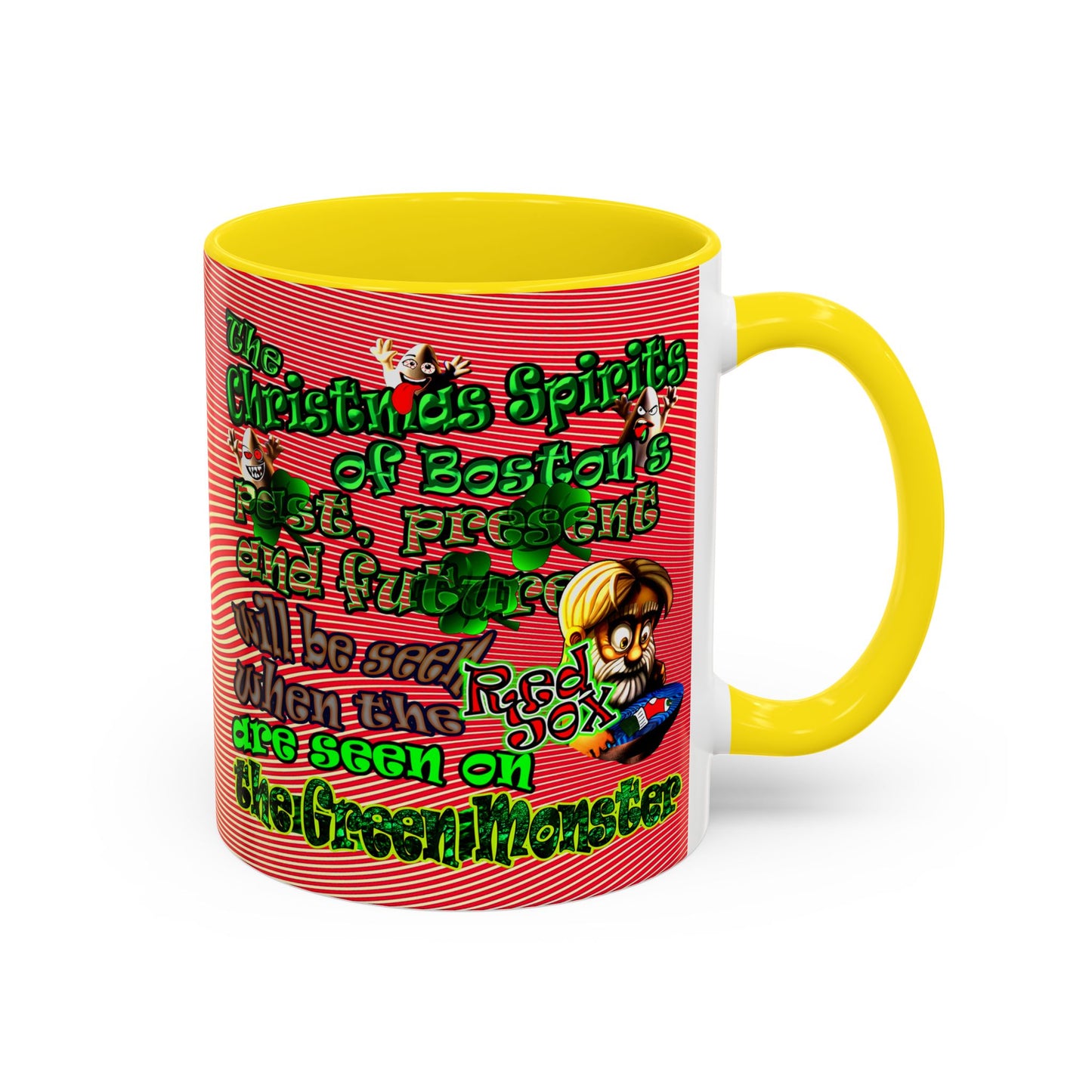 christmas spirits of boston - Accent Mug (yellow-orange wave)