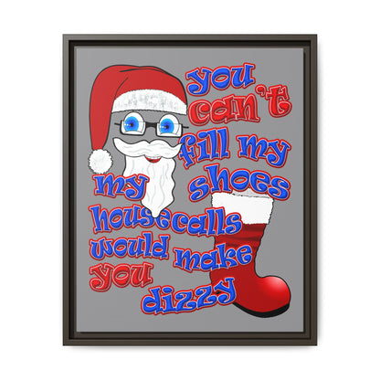 santa's shoes - framed canvas art (grey)