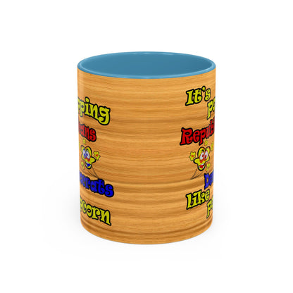 popping like popcorn - Accent Mug (butterscotch wood finish)