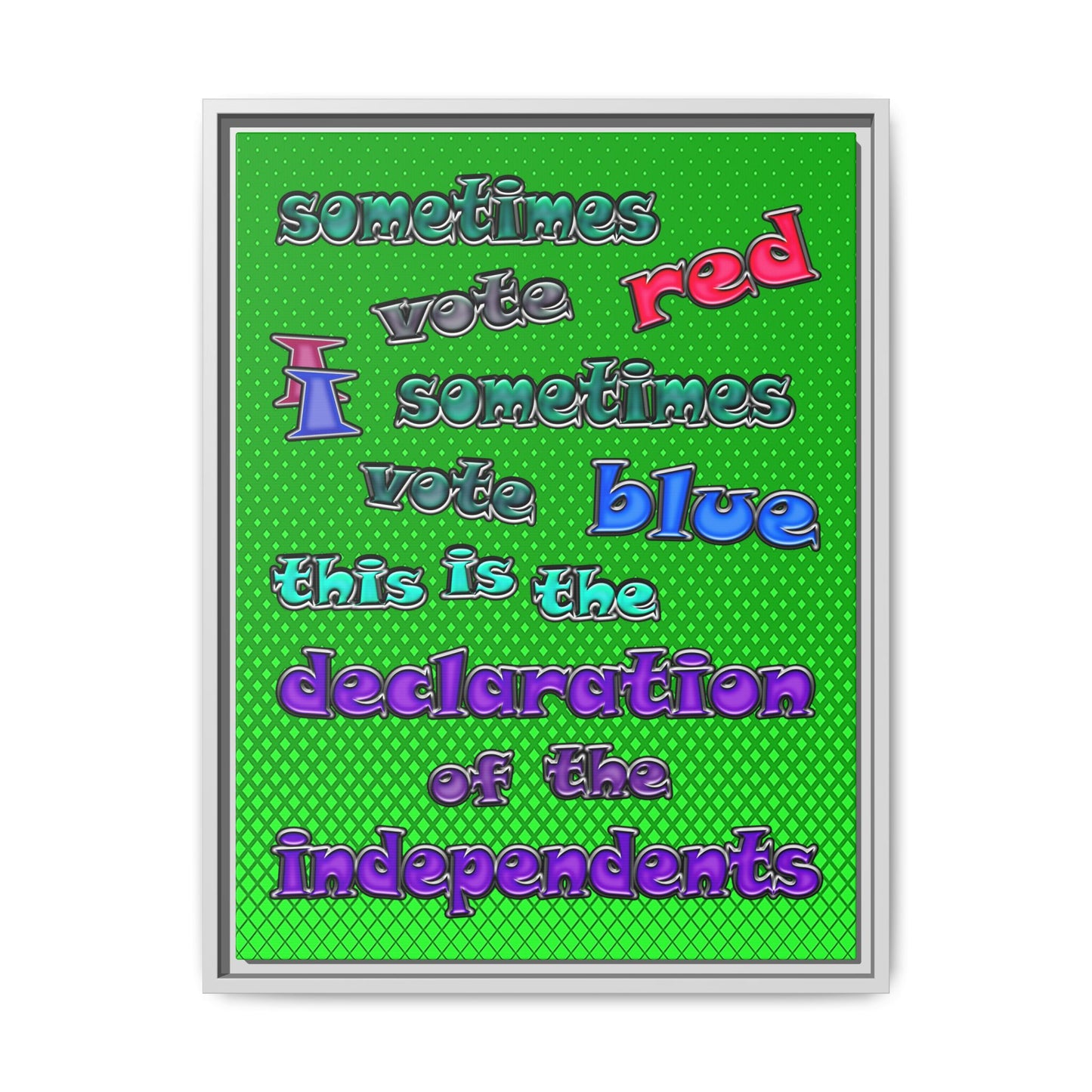 declaration of the independents - framed canvas art (logo green)