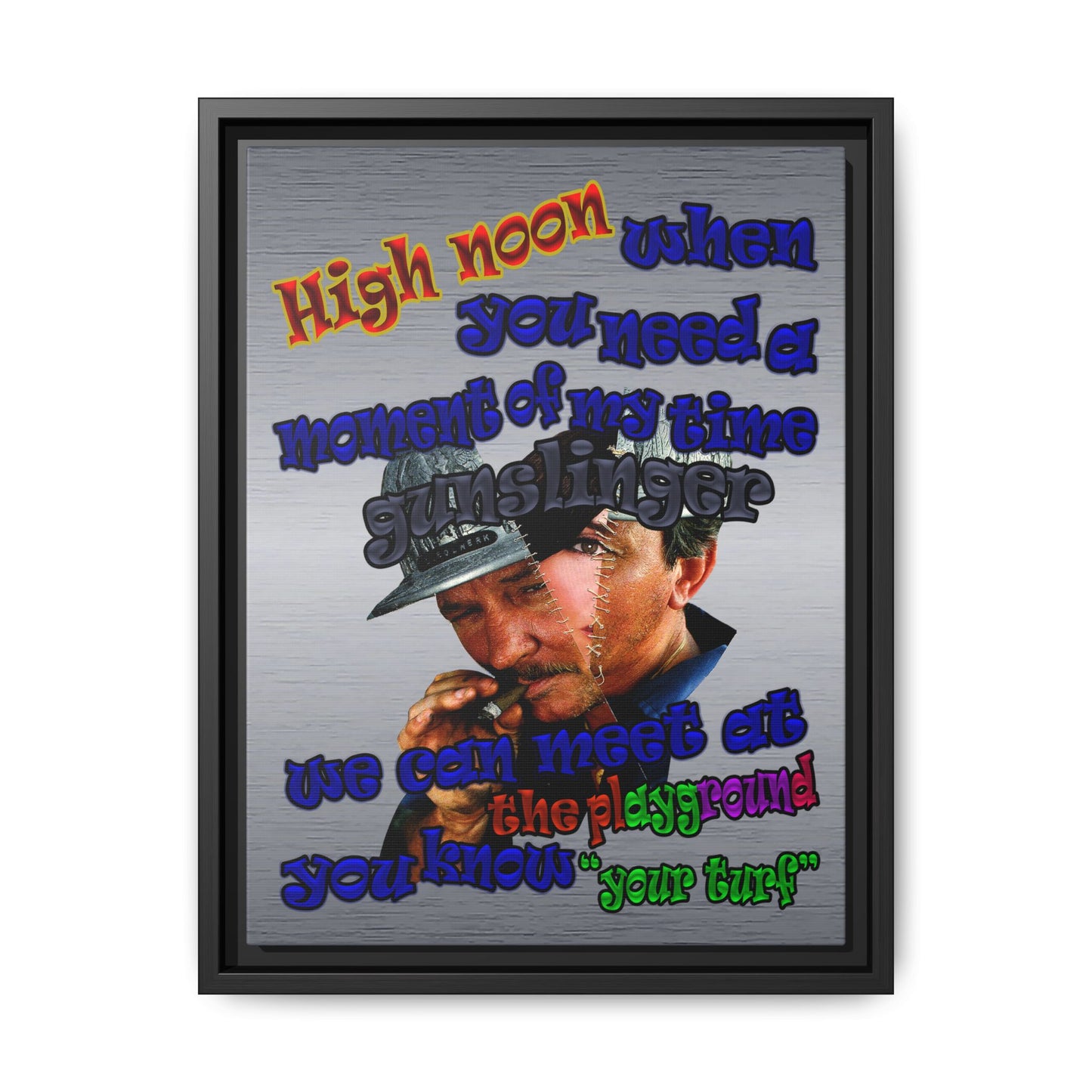 high noon - framed canvas art (brushed nickel)