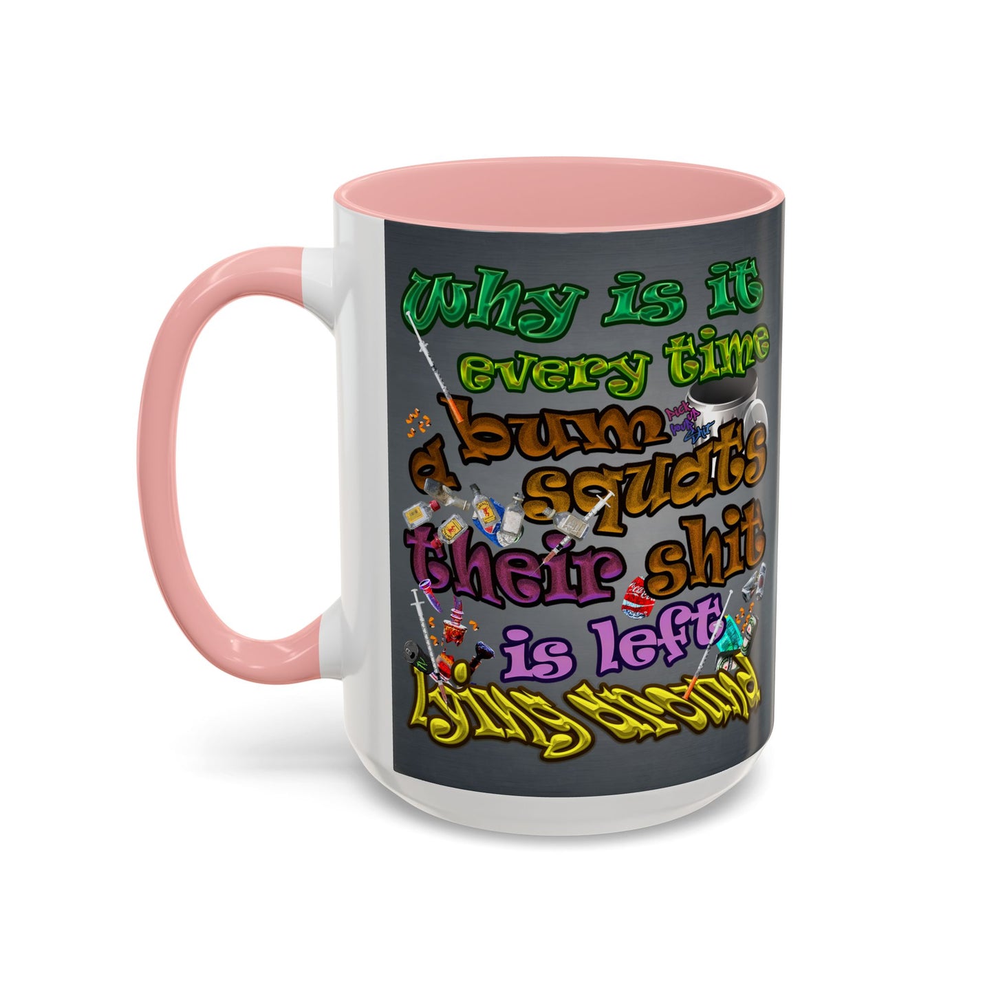 the bum's shit - Accent Mug (grey-light grey)
