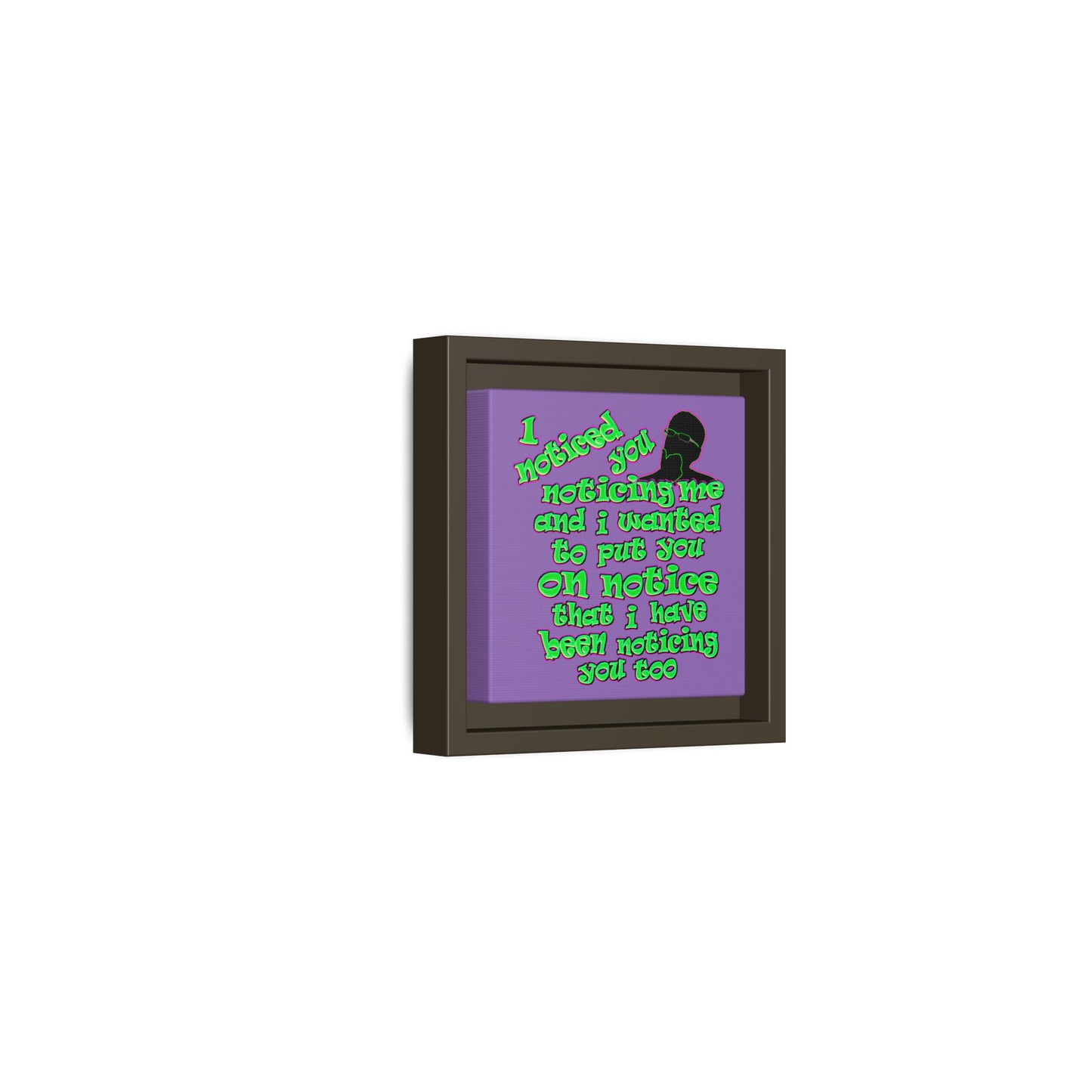 noticed you noticing - framed canvas art (light purple)