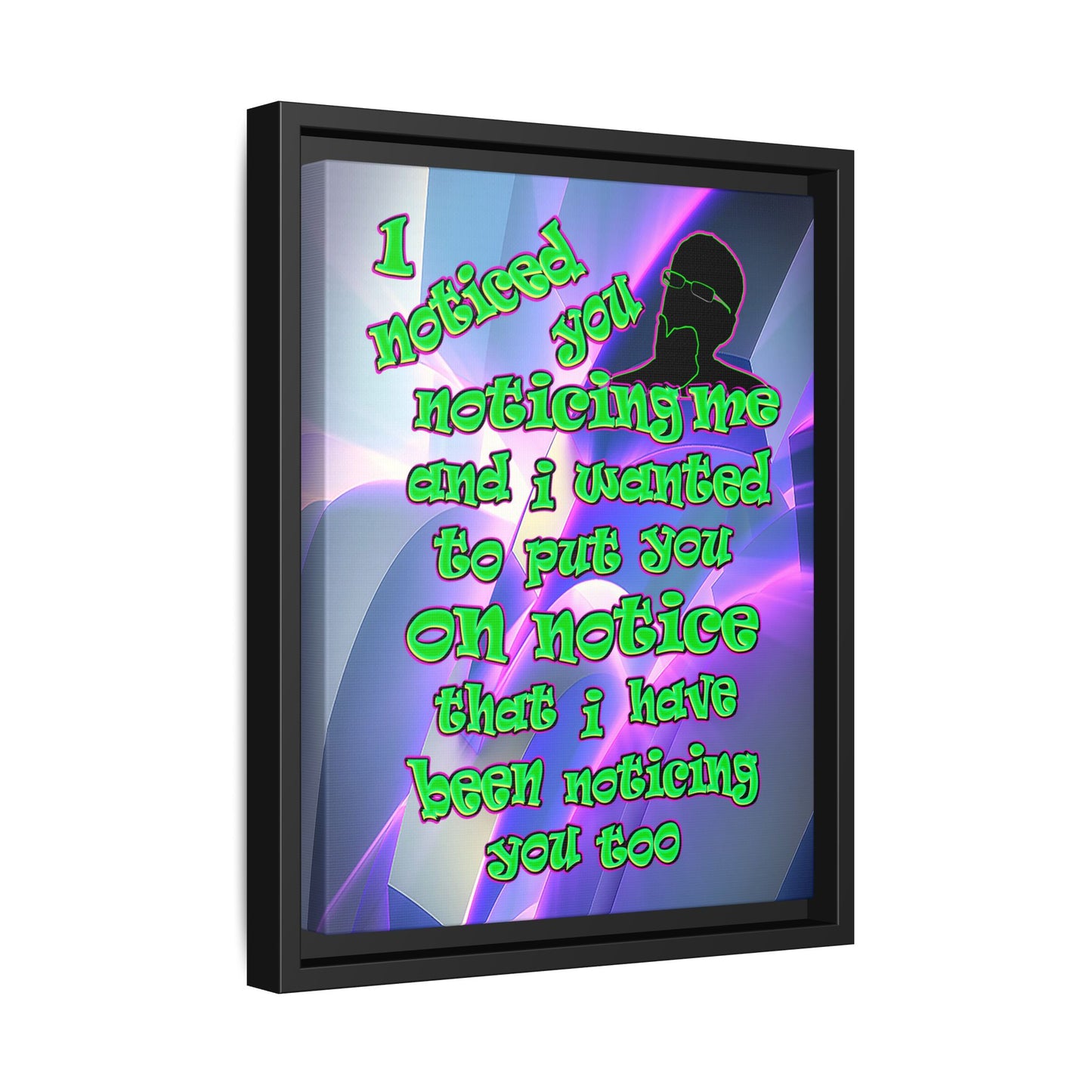 noticed you noticing - framed canvas art (grey-pink wave)
