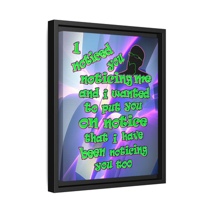 noticed you noticing - framed canvas art (grey-pink wave)