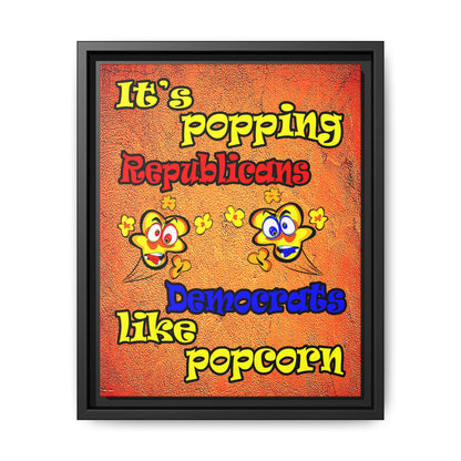 popping like popcorn - framed canvas art (burnt orange)