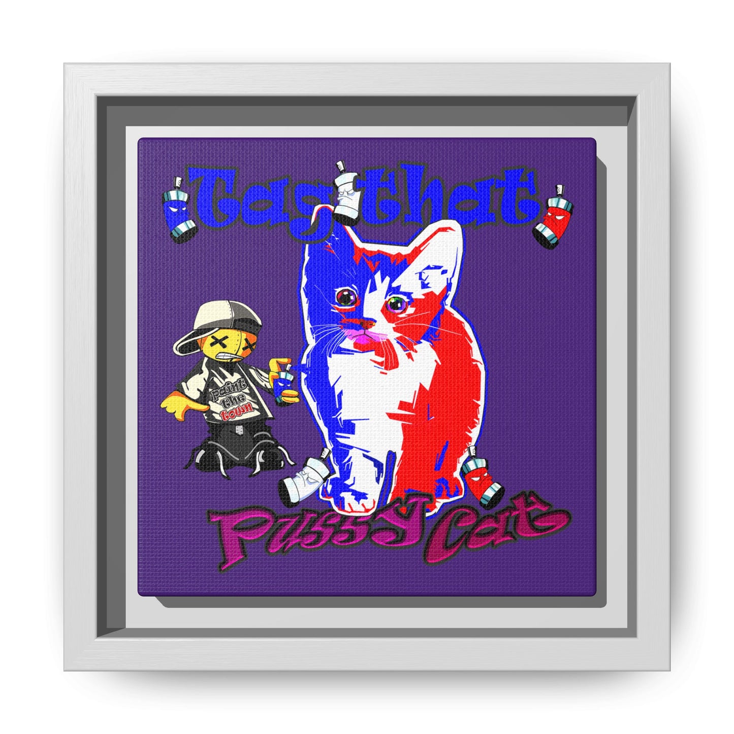 tag that - framed canvas art (purple)