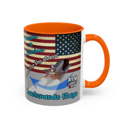 shoot for the stars - Accent Mug (light grey)