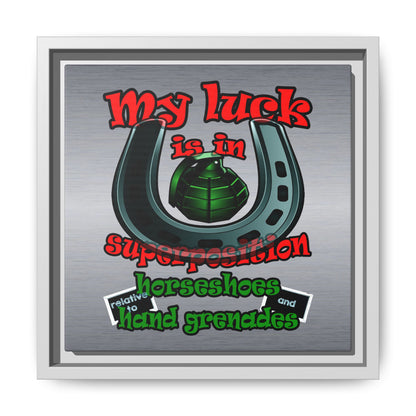 my luck - framed canvas art (brushed nickel)