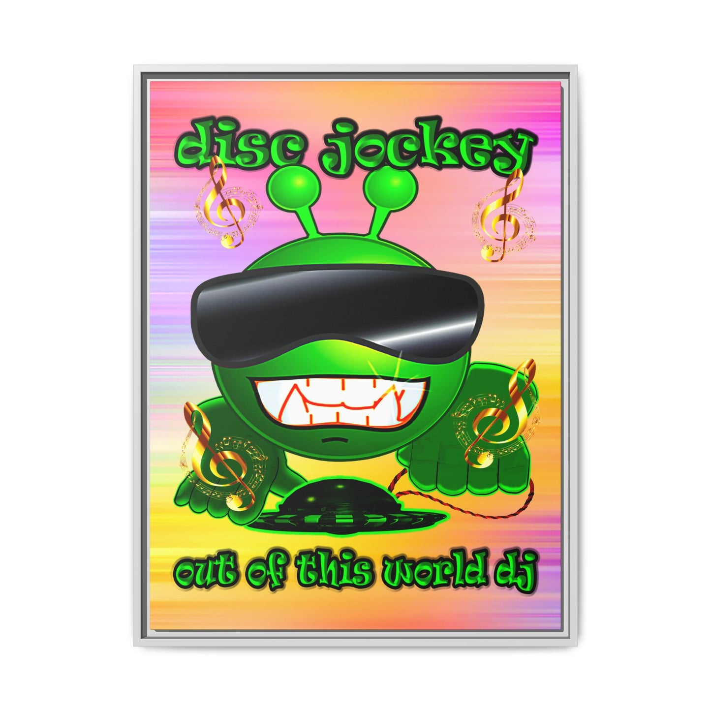 disc jockey - framed canvas art (color blur)