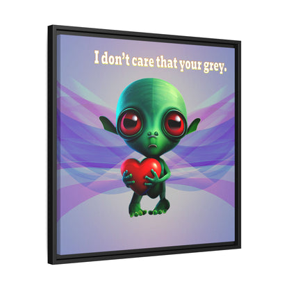I don't care that your grey - framed canvas art (light blue-pink wave)
