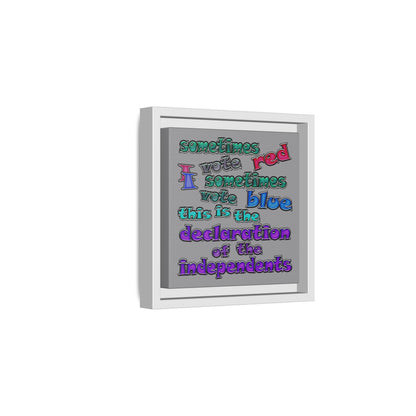 declaration of the independents - framed canvas art (grey)
