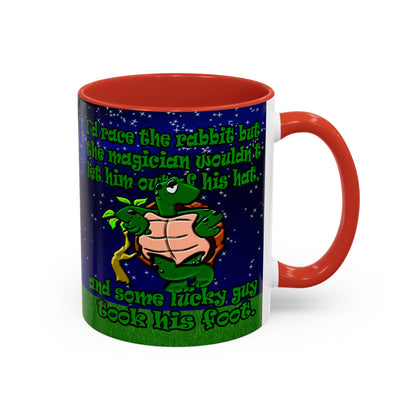 turtle race - Accent Mug ('snoops' background)