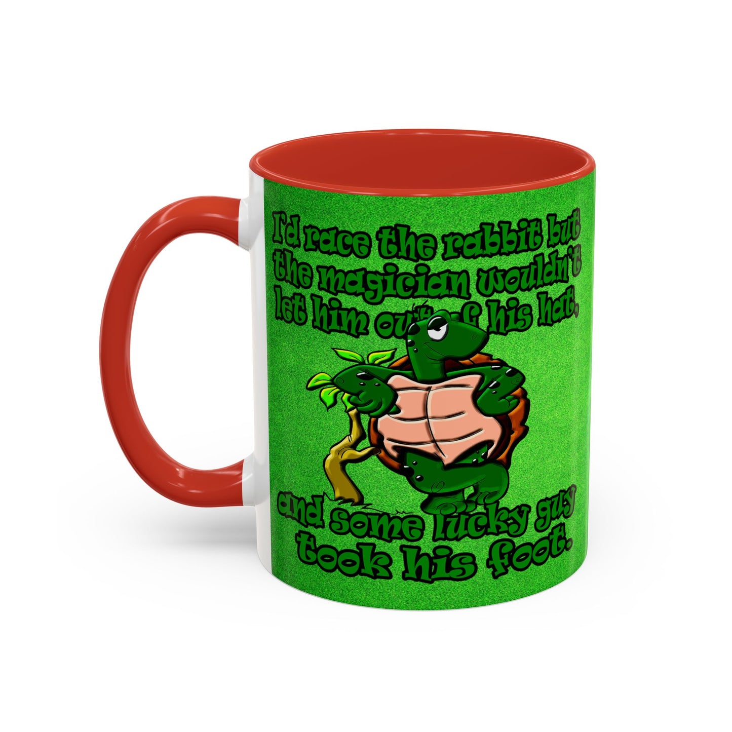 turtle race - Accent Mug (green turf)