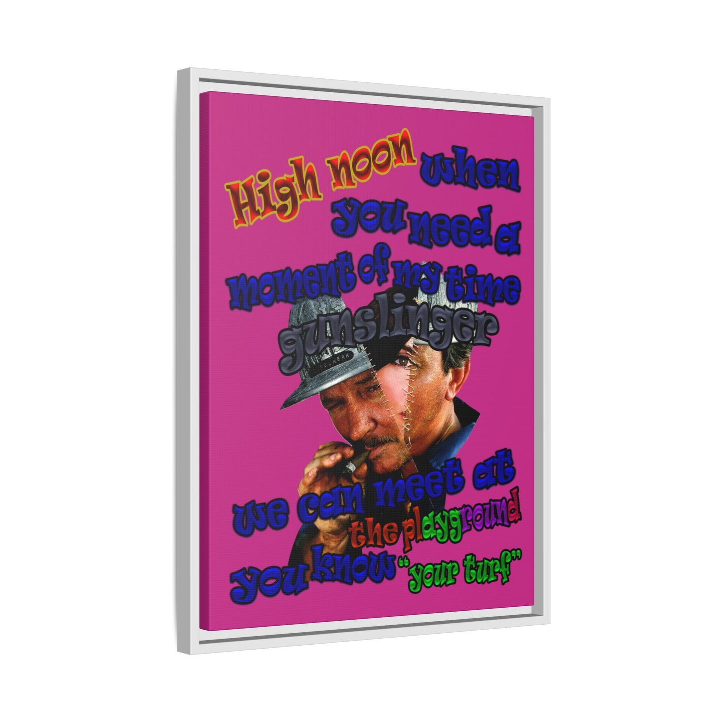 high noon - framed canvas art (pink)