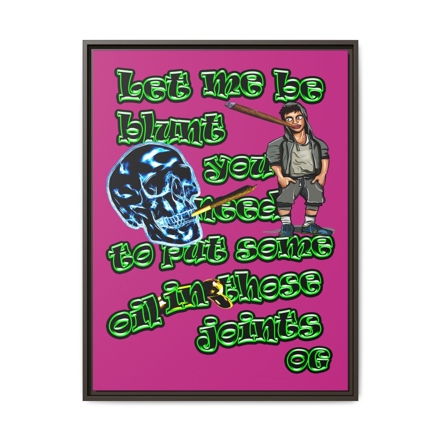 og - framed canvas art (pink)