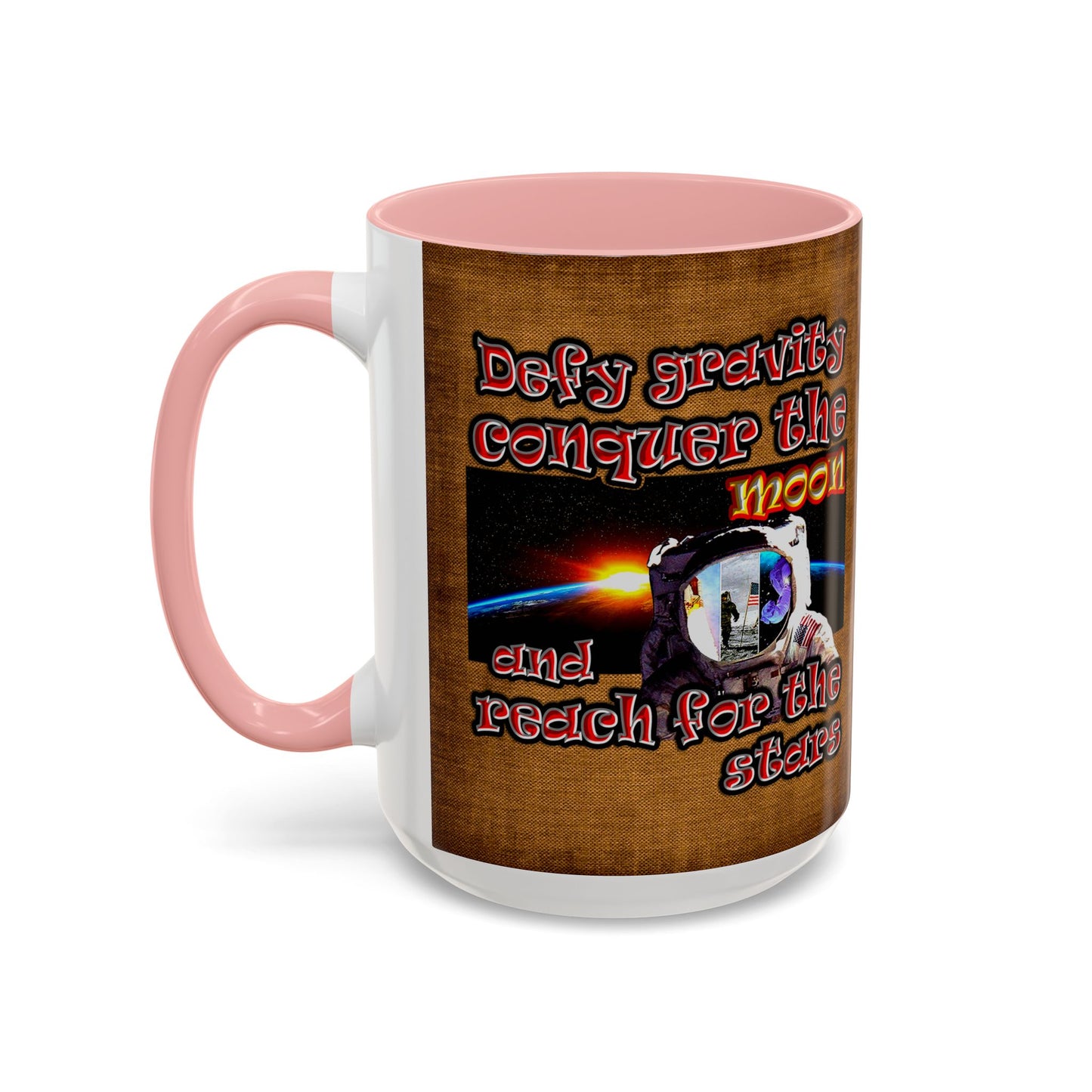 defy conquer reach - Accent Mug (brown papyrus)