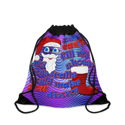 santa's shoes - Drawstring Bag (purple wave)