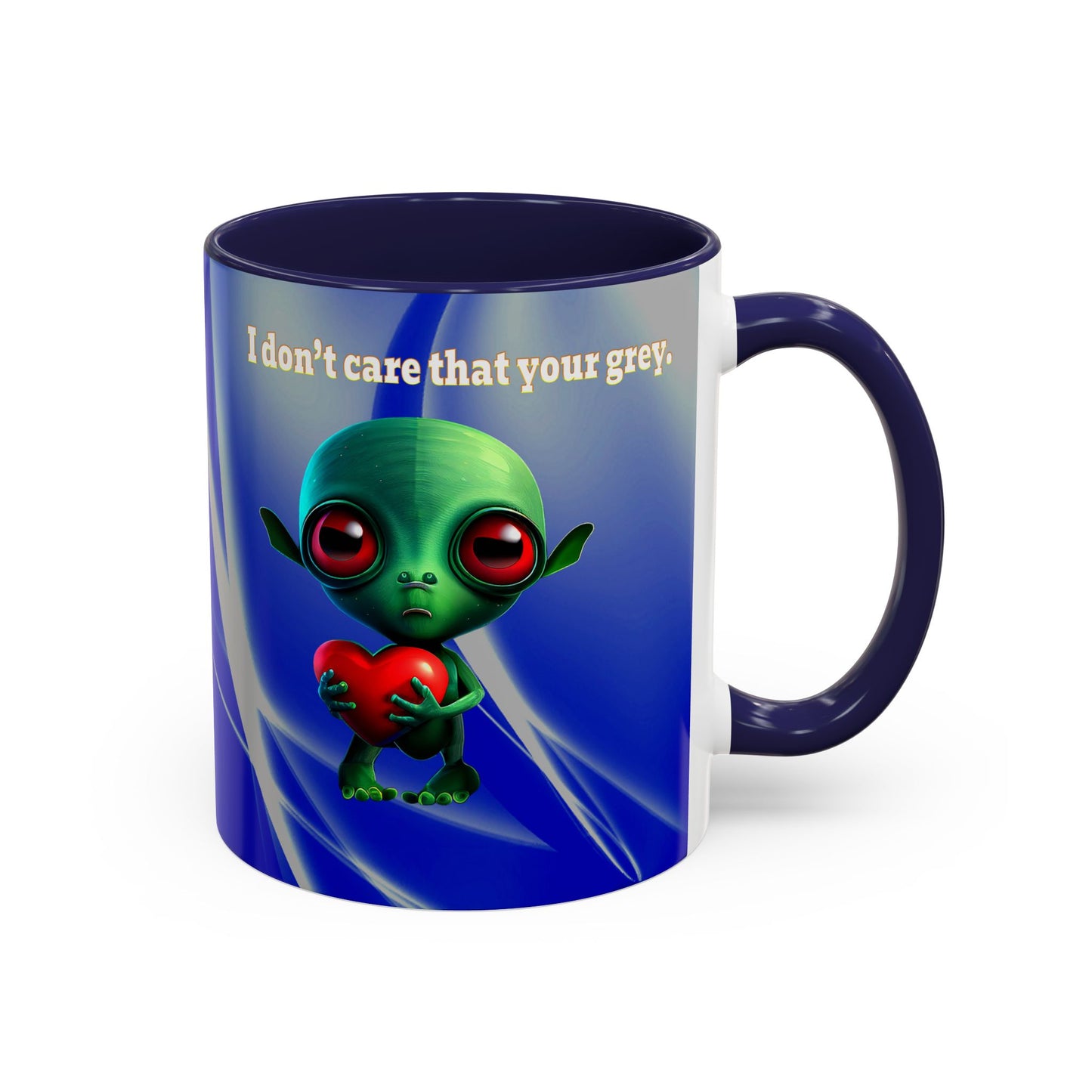 I don't care that your grey - Accent Mug (blue-white wave)