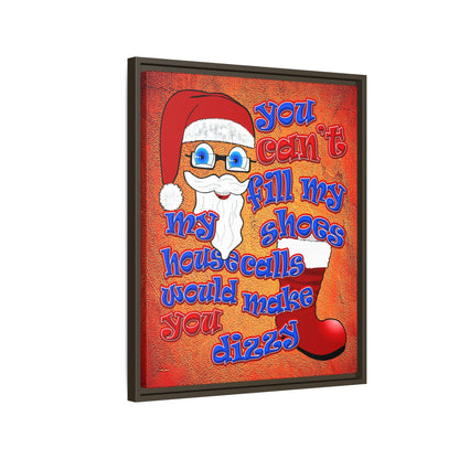 santa's shoes - framed canvas art (burnt orange)