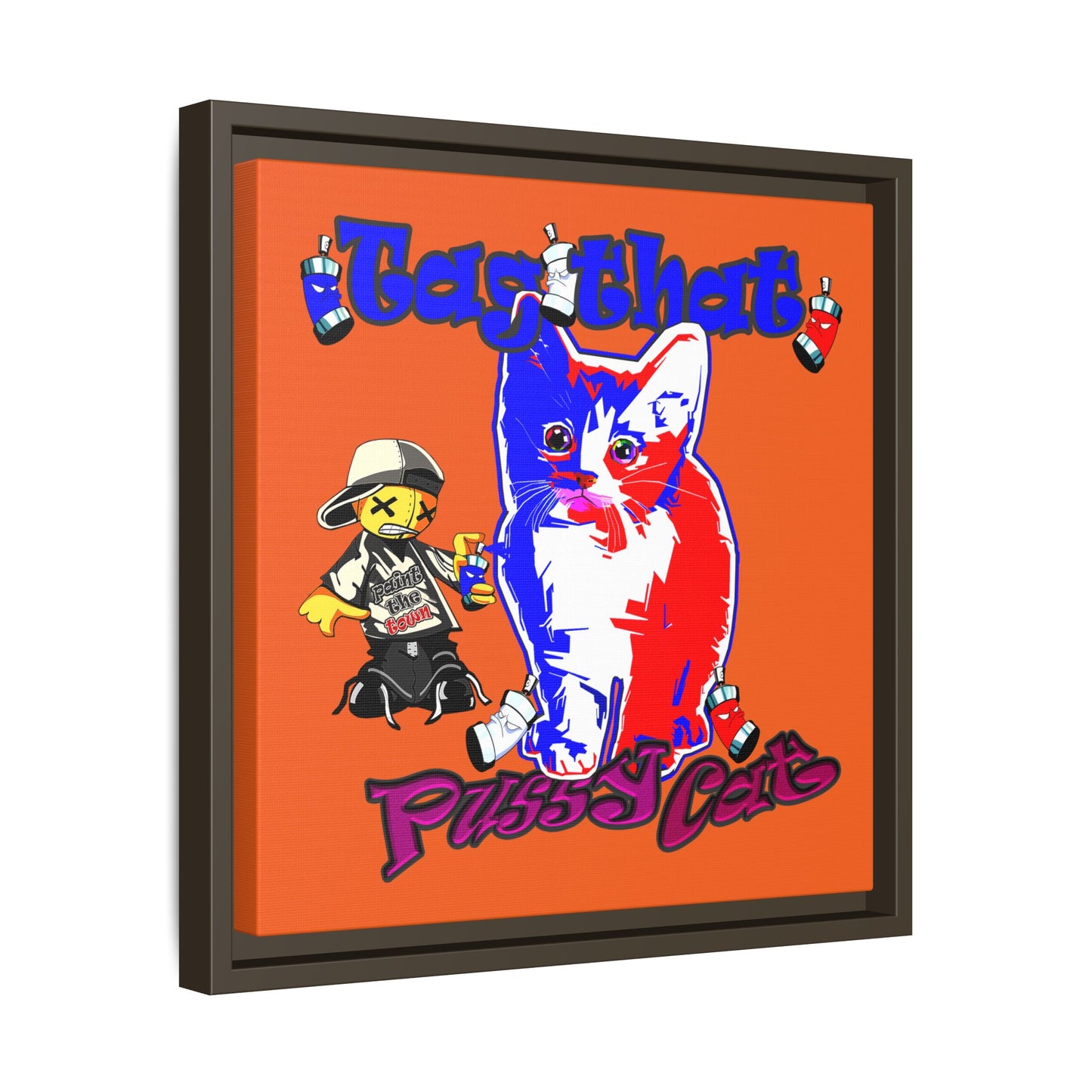 tag that - framed canvas art (orange)