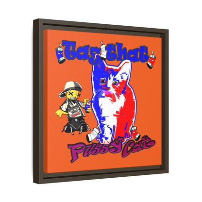 tag that - framed canvas art (orange)
