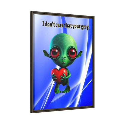I don't care that your grey - framed canvas art (blue-white wave)