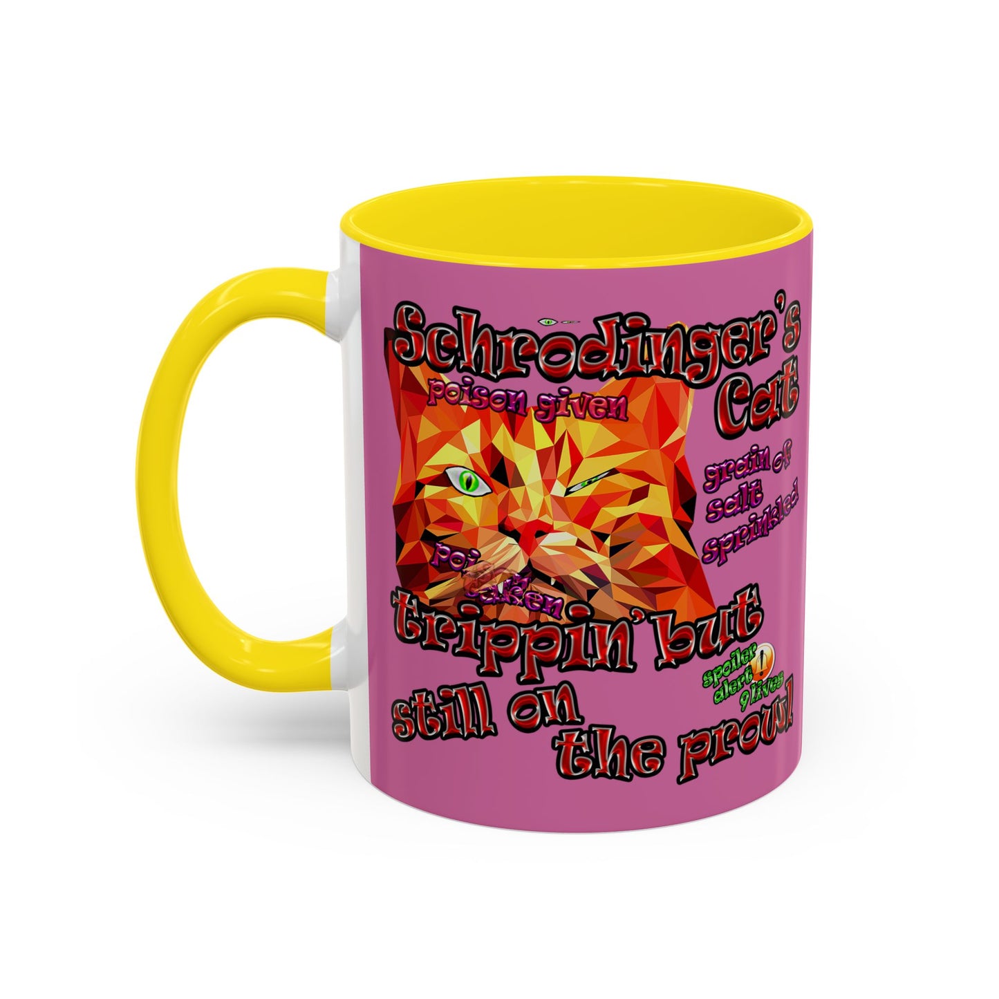 schrodinger's cat - Accent Mug (light pink)