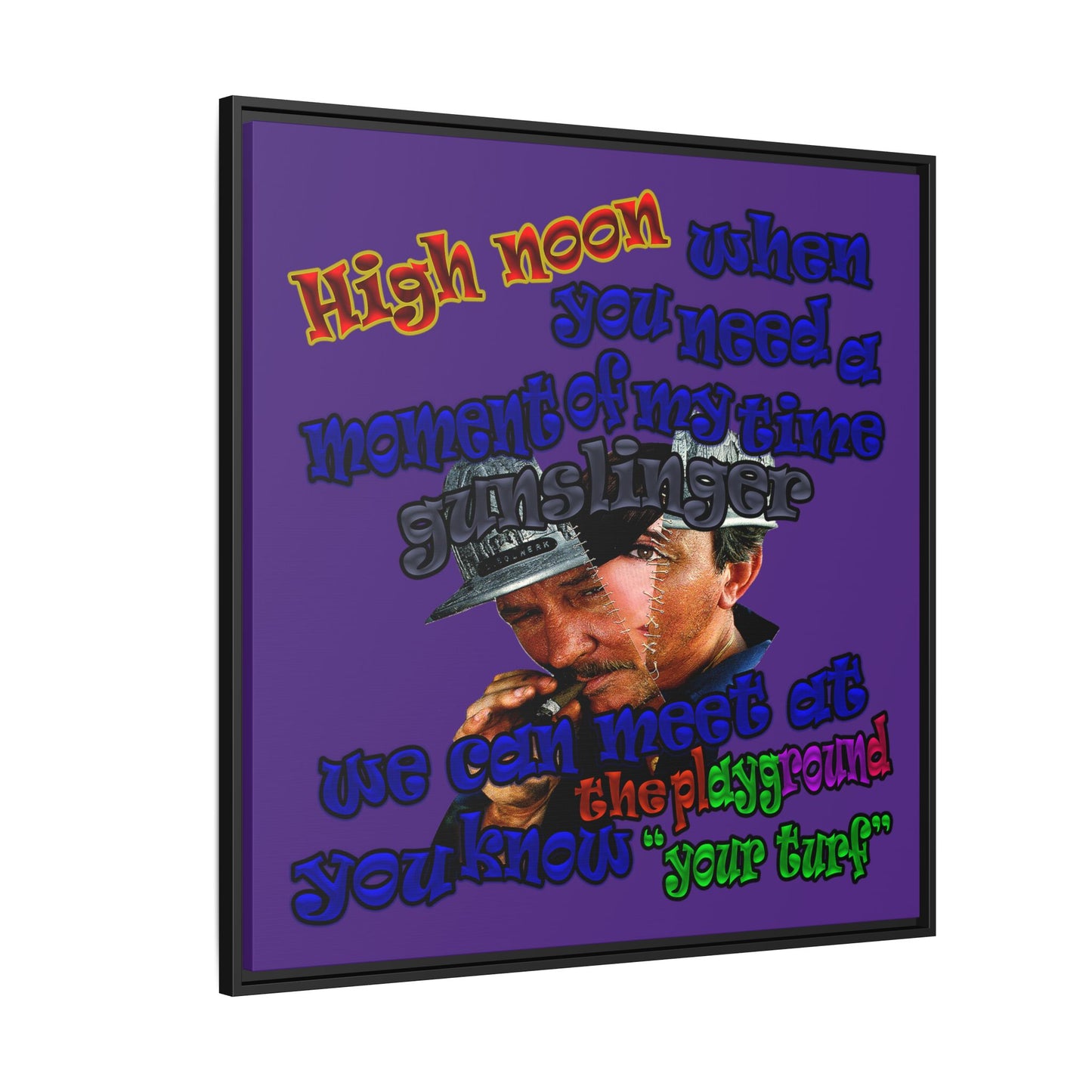 high noon - framed canvas art (purple)