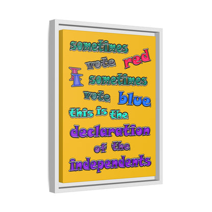 declaration of the independents - framed canvas art (yellow)