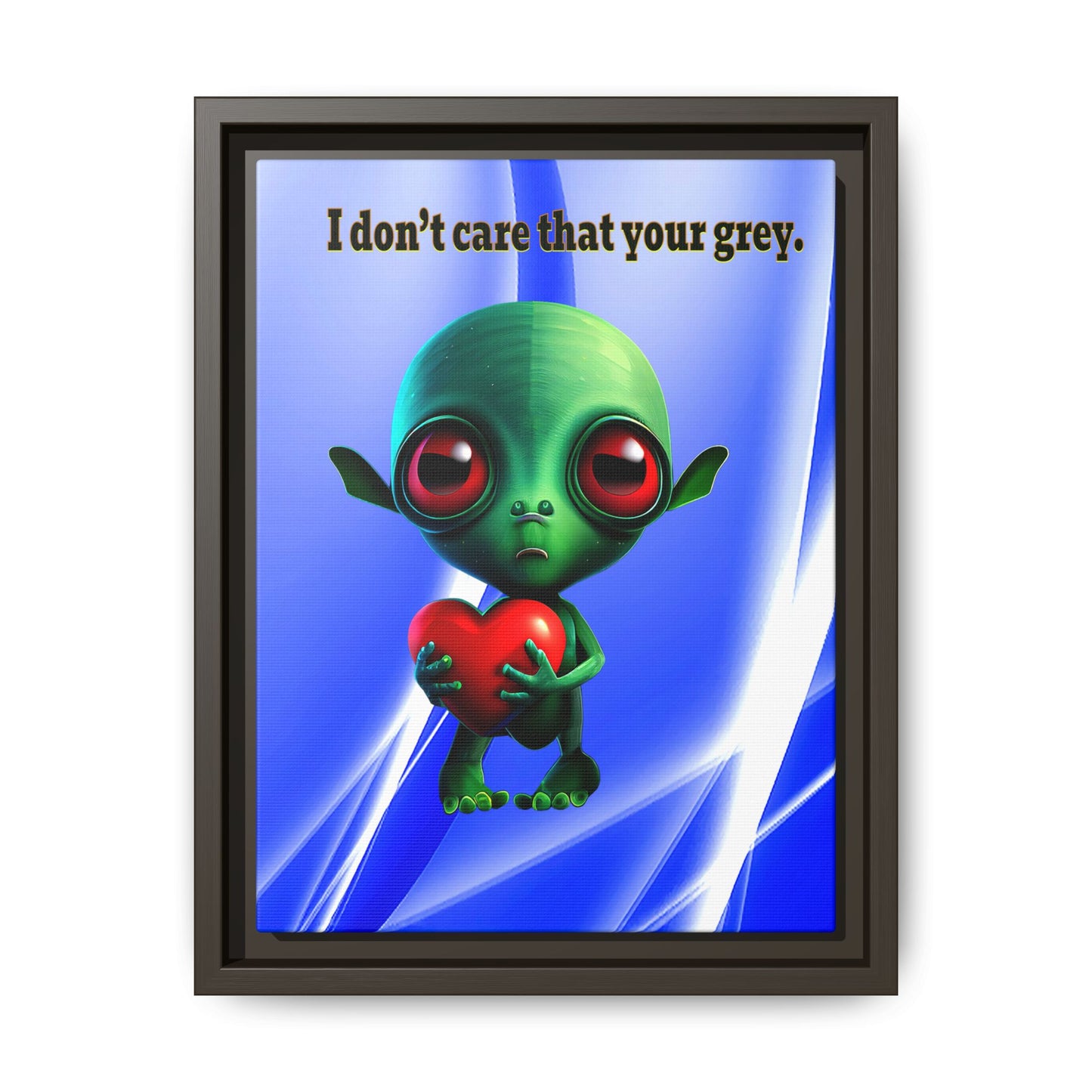 I don't care that your grey - framed canvas art (blue-white wave)