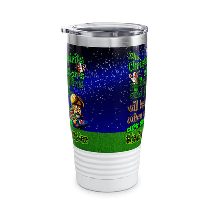 christmas spirits of boston - Ringneck Tumbler, 20oz ('snoops' background)