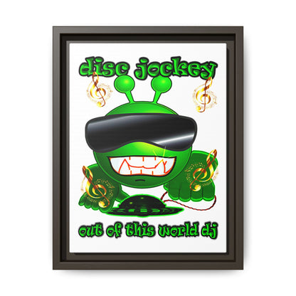 disc jockey - framed canvas art (white)