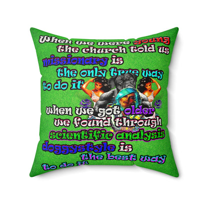 doggystyle - Faux Suede Square Pillow - (green turf)