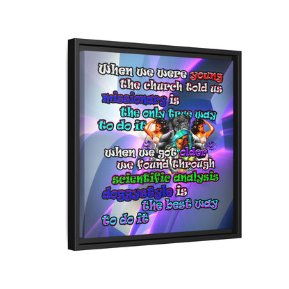doggystyle - framed canvas art (grey-pink wave)