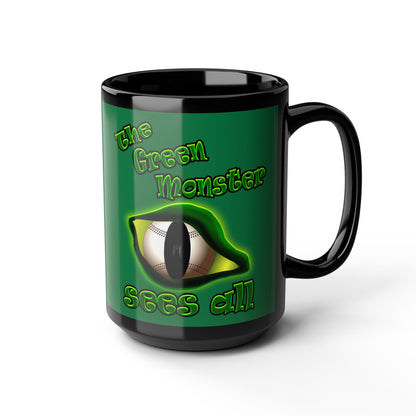 green monster - Black Mug (dark green)