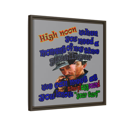 high noon - framed canvas art (grey)