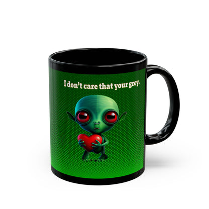 I don't care that your grey - Black Mug (logo green)