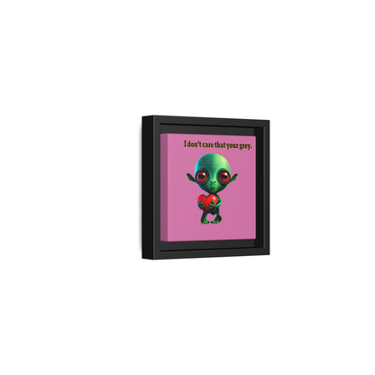 I don't care that your grey - framed canvas art (light pink)