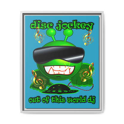 disc jockey - framed canvas art (turquoise)