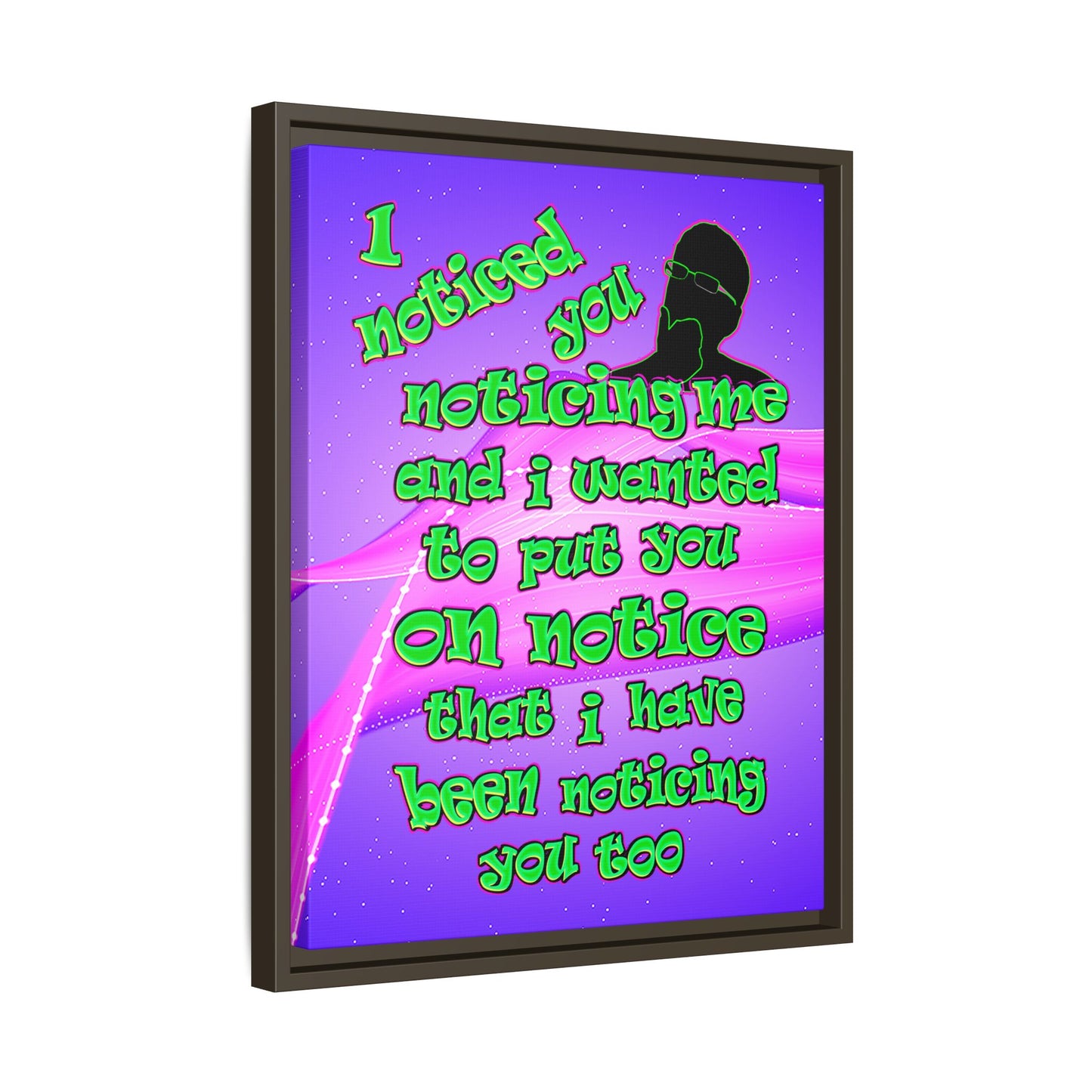 noticed you noticing - framed canvas art (purple-pink wave)