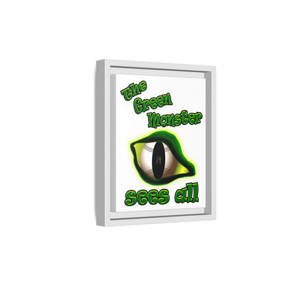 green monster - framed canvas art (white)