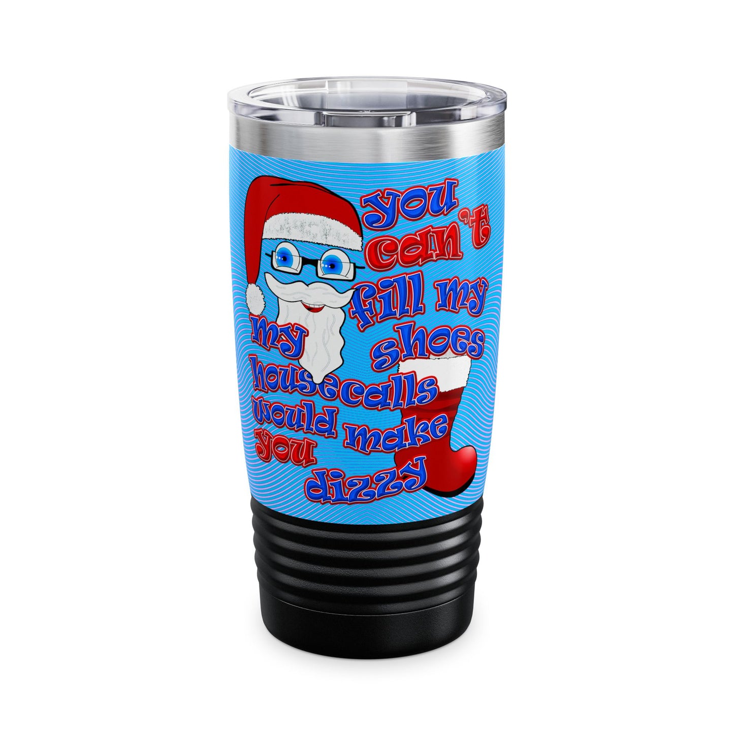 santa's shoes - Ringneck Tumbler, 20oz (light blue-purple wave)