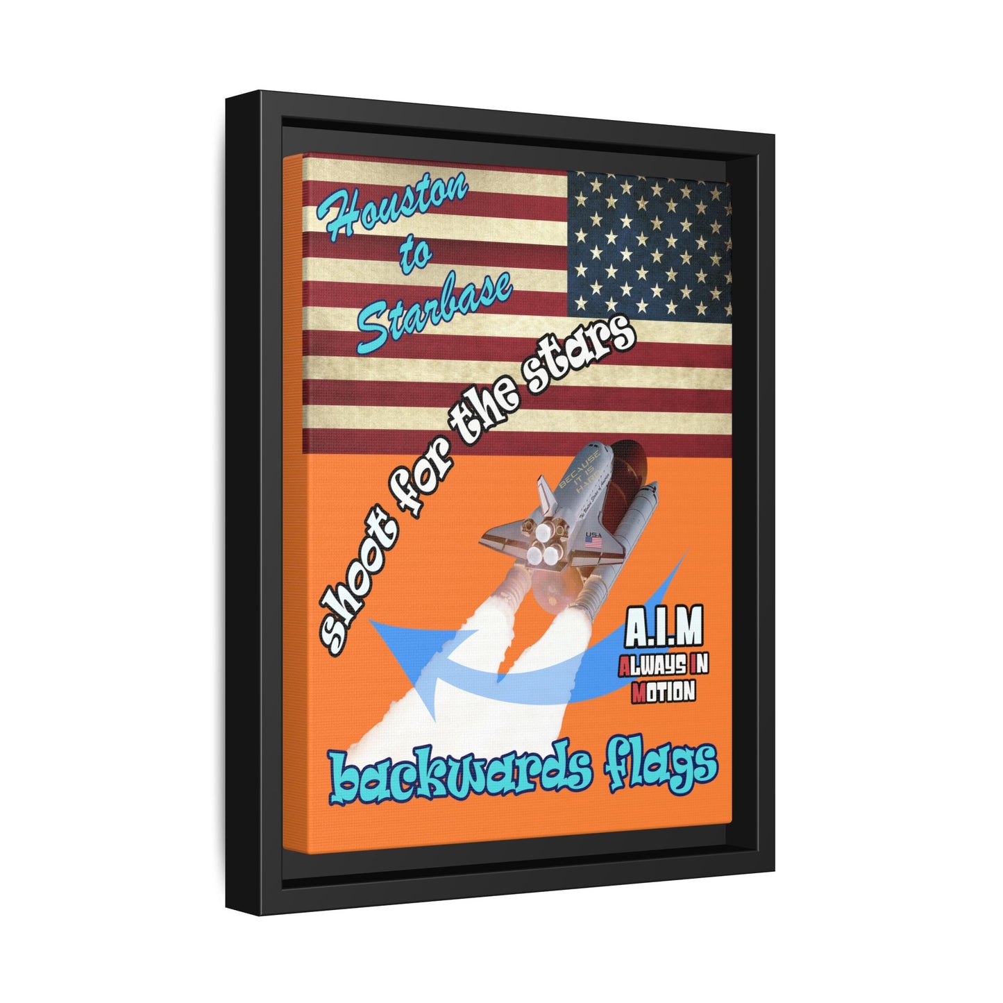 shoot for the stars - framed canvas art (crusta)